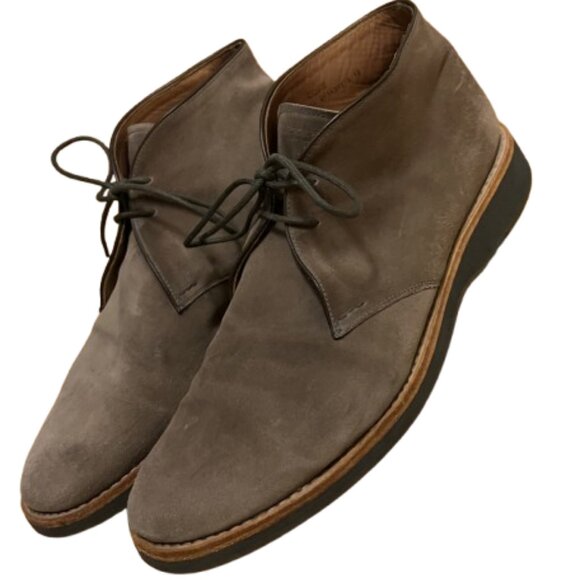Heschung Mens Brown Suede Boots Size 12 Lace-Up Made in Italy Leather Lined - Picture 1 of 4